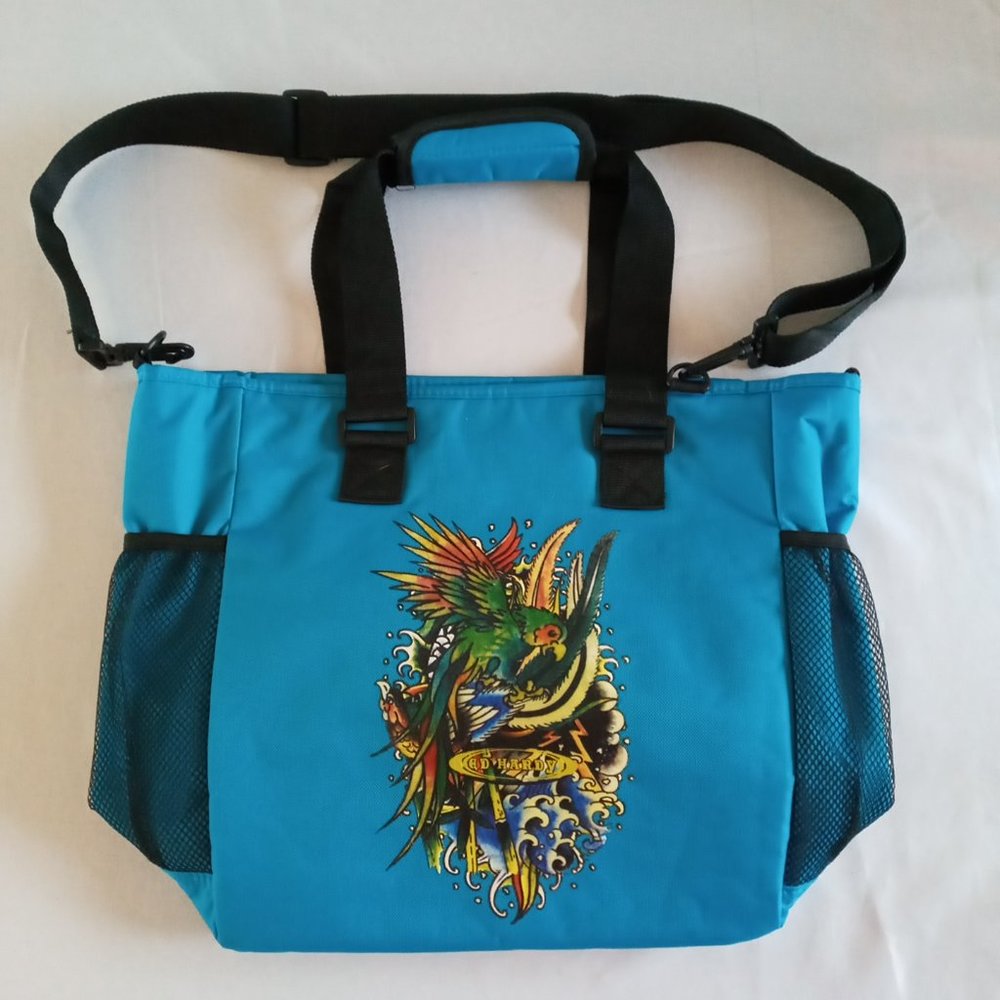 Ed Hardy Parrot Print Heavy Duty Christian Audigier Nia tote